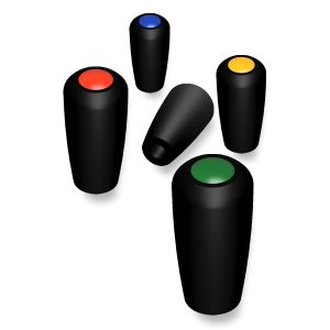 Manopola con foro liscio cieco e tappo colorato