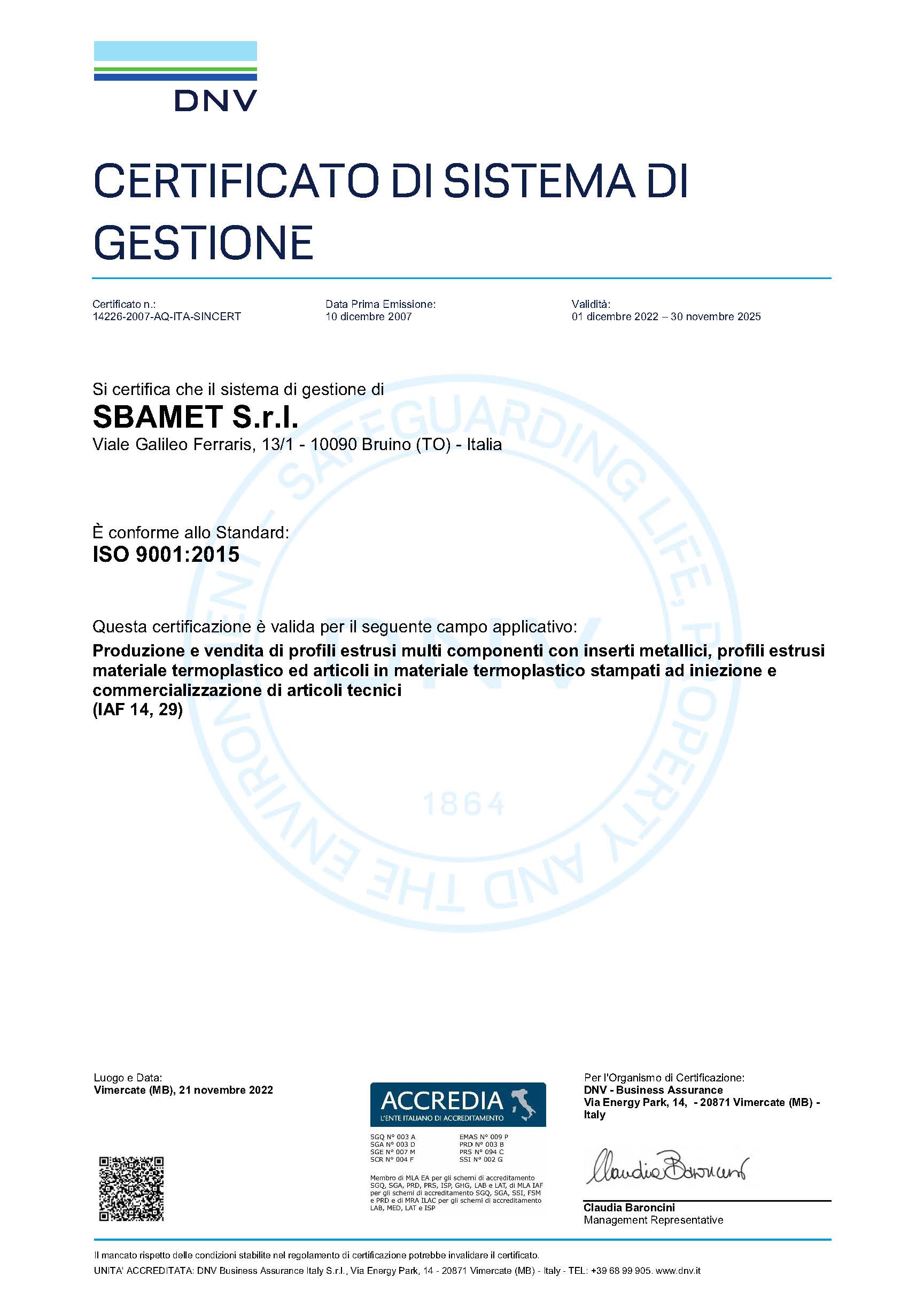 sbamet certificazione dnv uni en iso 90001 2023 scaled 1