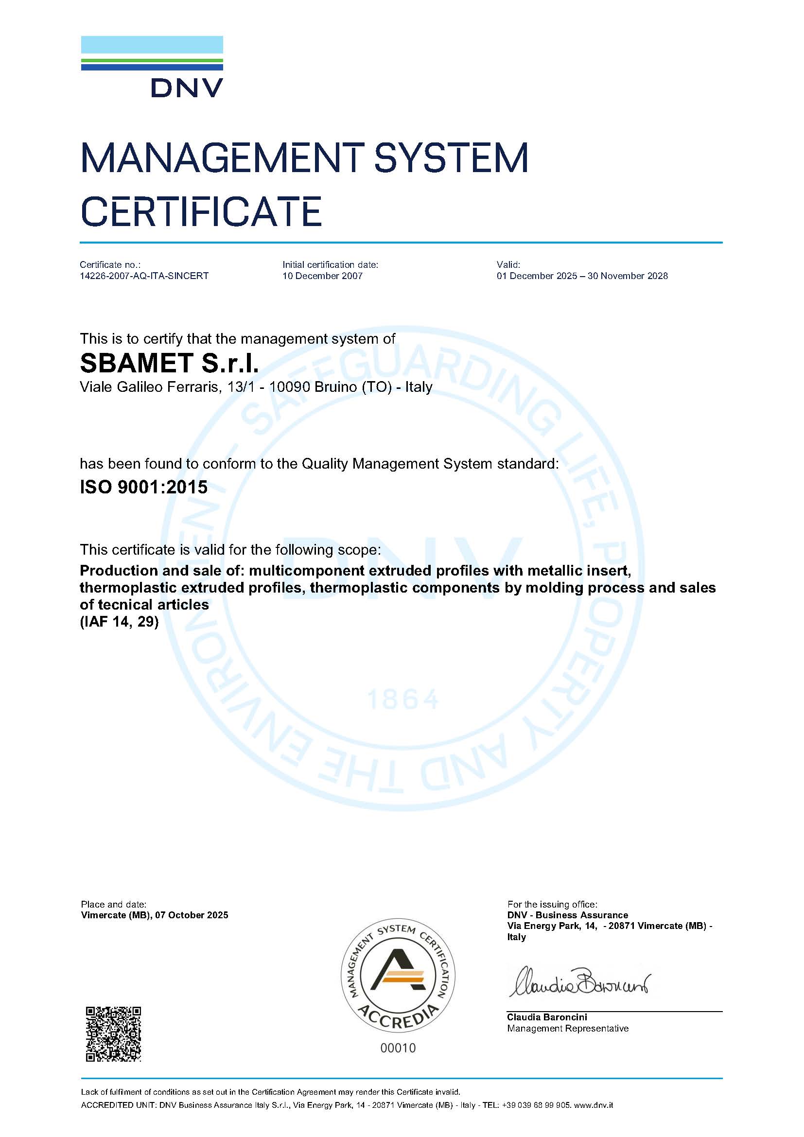DNV CERTIFICATO SBAMET S.r.l. 2028.11.30 Eng