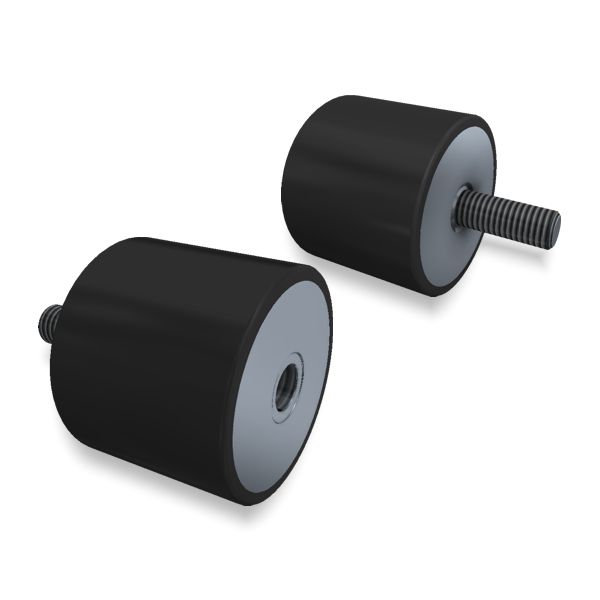 03 1 5 ANTIVIBRANTI CILINDRICI IN ACCIAIO ZINCATO MASCHIO FEMMINA A GOMMA TENERA 913cc796